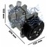 COMPR DENSO SD7H15 119MM 8PK 12V 8 OREL SAIDA P/CIMA UNIV - Imagem: 1