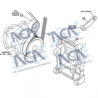 KIT COMPR VW GOL/SANT AP 1.8 S/DH DENSO 6P