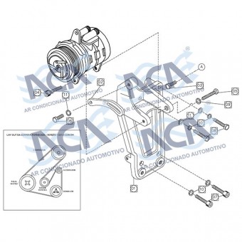 KIT COMPR VW FOX 1.0 / 1.6 S/DH 10P08 C/POLIA DES