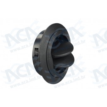 DIFUSOR DE AR REDONDO PQ PRETO DIAM 60MM C/ANEL - ABAULADO